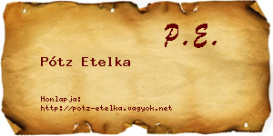 Pótz Etelka névjegykártya